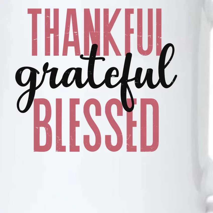 Thankful Grateful Blessed Cute Holiday Black Color Changing Mug