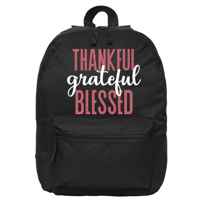 Thankful Grateful Blessed Cute Holiday 16 in Basic Backpack