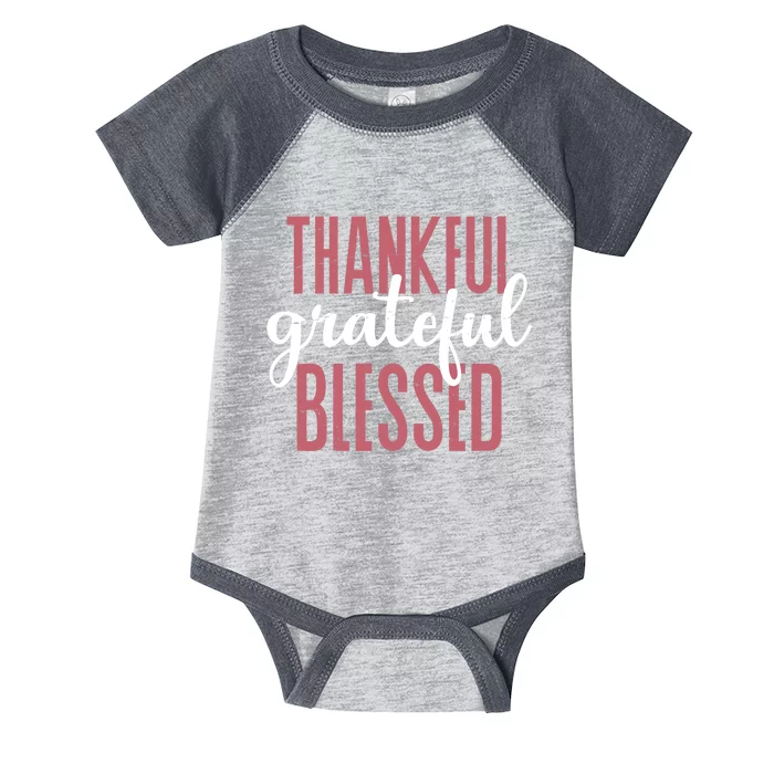 Thankful Grateful Blessed Cute Holiday Infant Baby Jersey Bodysuit