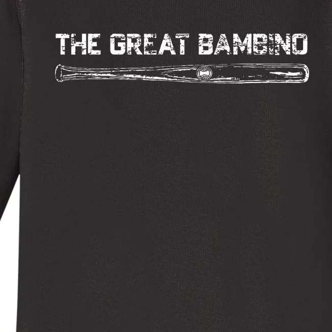 The Great Bambino Baseball Legend Sports Gift Light Baby Long Sleeve Bodysuit