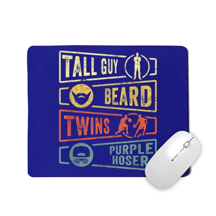 Tall Guy Beard Twins Purple Hoser Mousepad