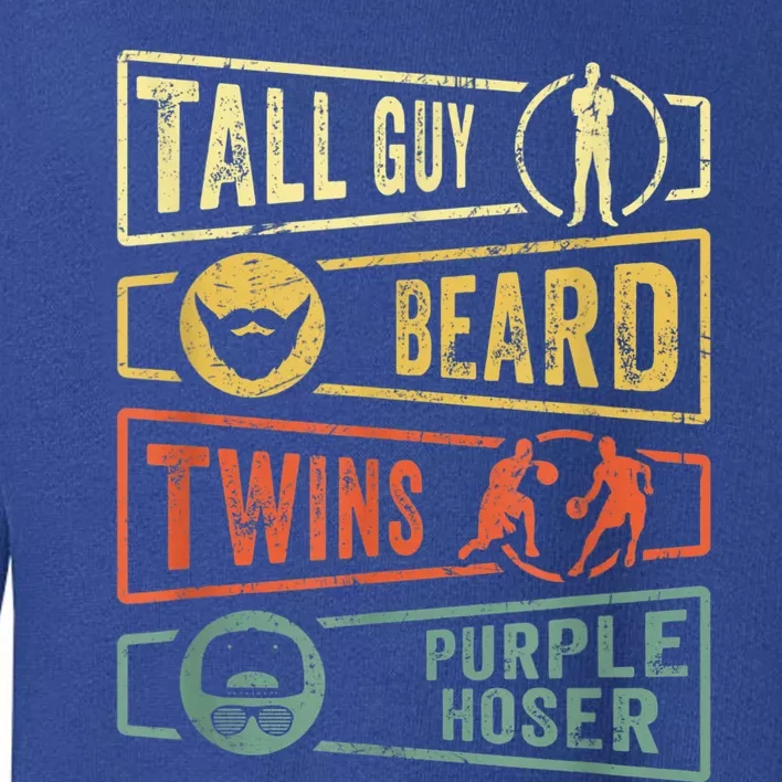 Tall Guy Beard Twins Purple Hoser Toddler Sweatshirt