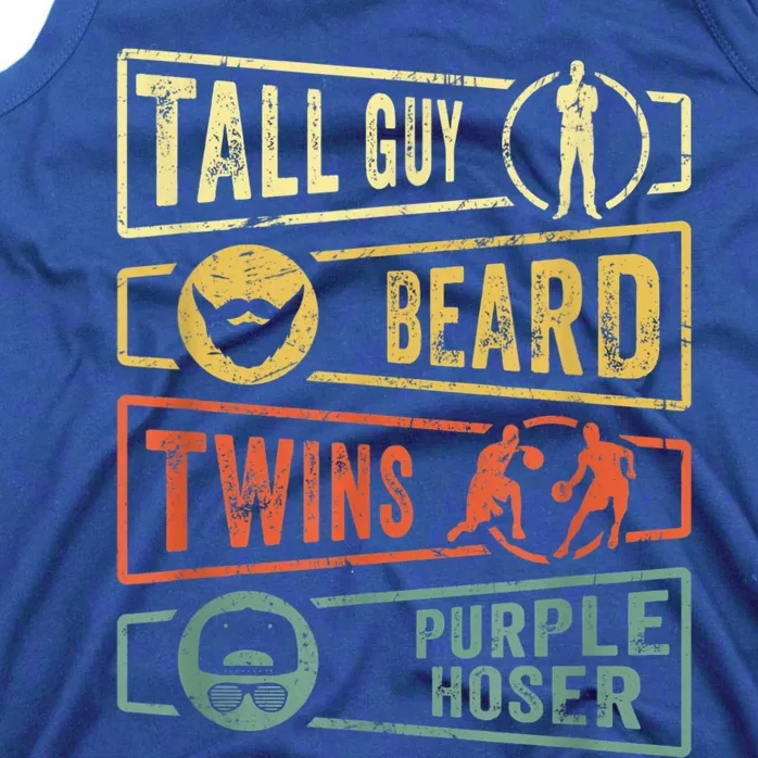 Tall Guy Beard Twins Purple Hoser Tank Top