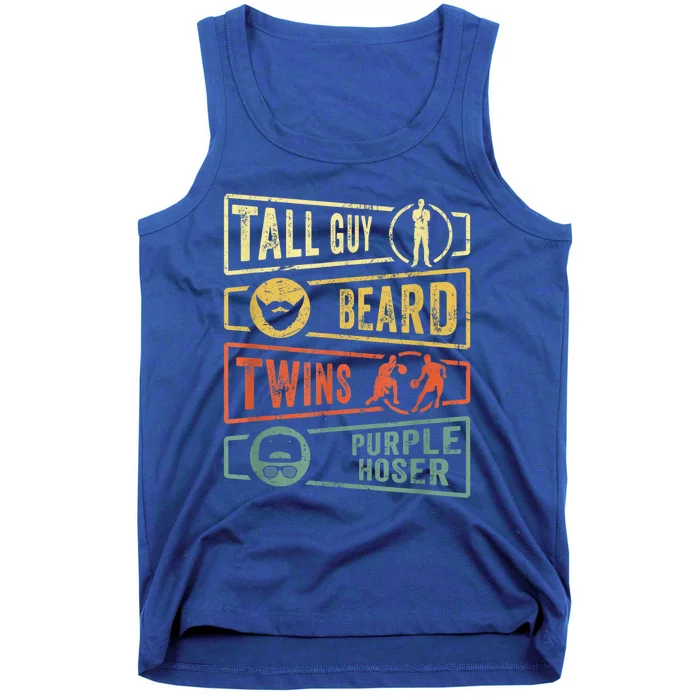 Tall Guy Beard Twins Purple Hoser Tank Top