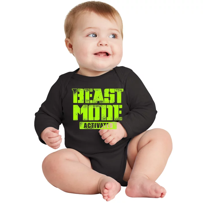 Trendy Graphic Beast Mode Activated Baby Long Sleeve Bodysuit