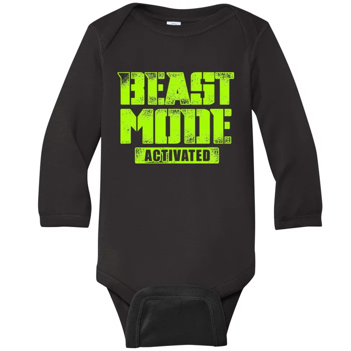 Trendy Graphic Beast Mode Activated Baby Long Sleeve Bodysuit