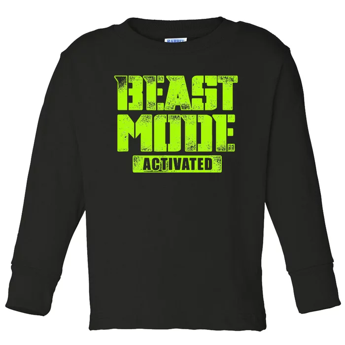 Trendy Graphic Beast Mode Activated Toddler Long Sleeve Shirt