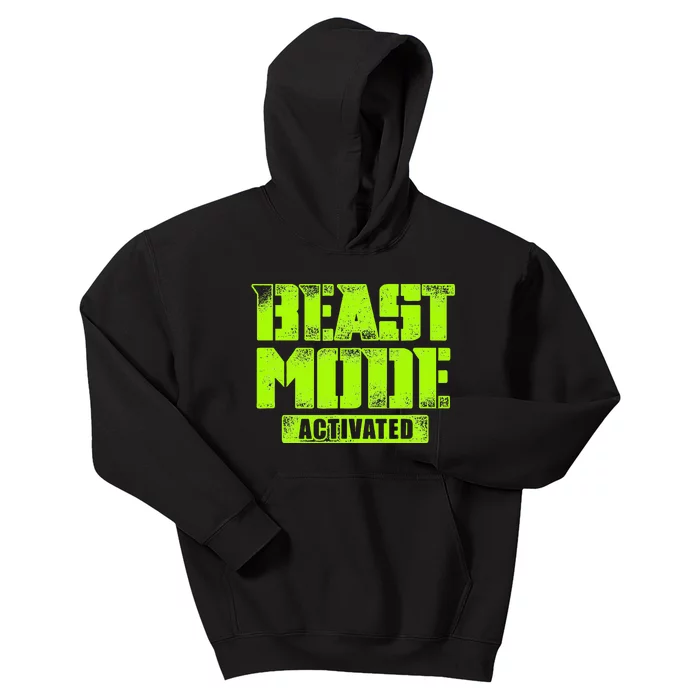 Trendy Graphic Beast Mode Activated Kids Hoodie