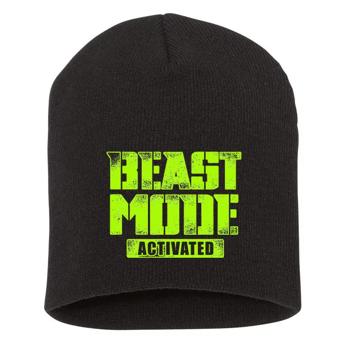 Trendy Graphic Beast Mode Activated Short Acrylic Beanie