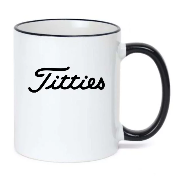 Titties Golf Bachelor Party Funny Golfing Gift Parody Black Color Changing Mug