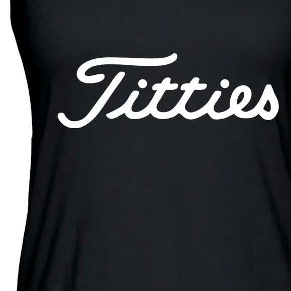 Titties Golf Bachelor Party Funny Golfing Gift Parody Ladies Essential Flowy Tank