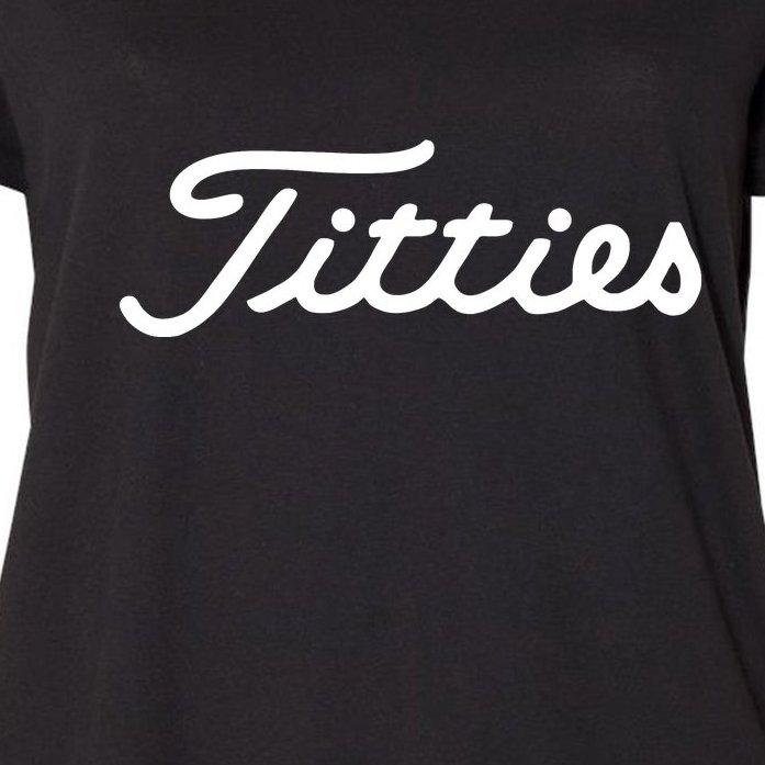 Titties Golf Bachelor Party Funny Golfing Gift Parody Women's Plus Size T-Shirt