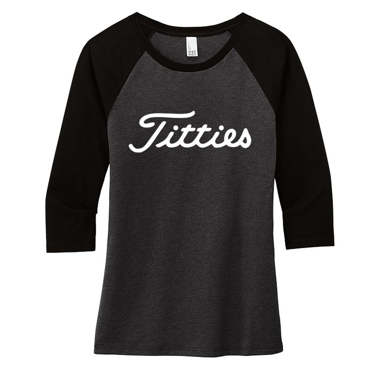 Titties Golf Bachelor Party Funny Golfing Gift Parody Women’s Tri-Blend 3/4-Sleeve Raglan Shirt