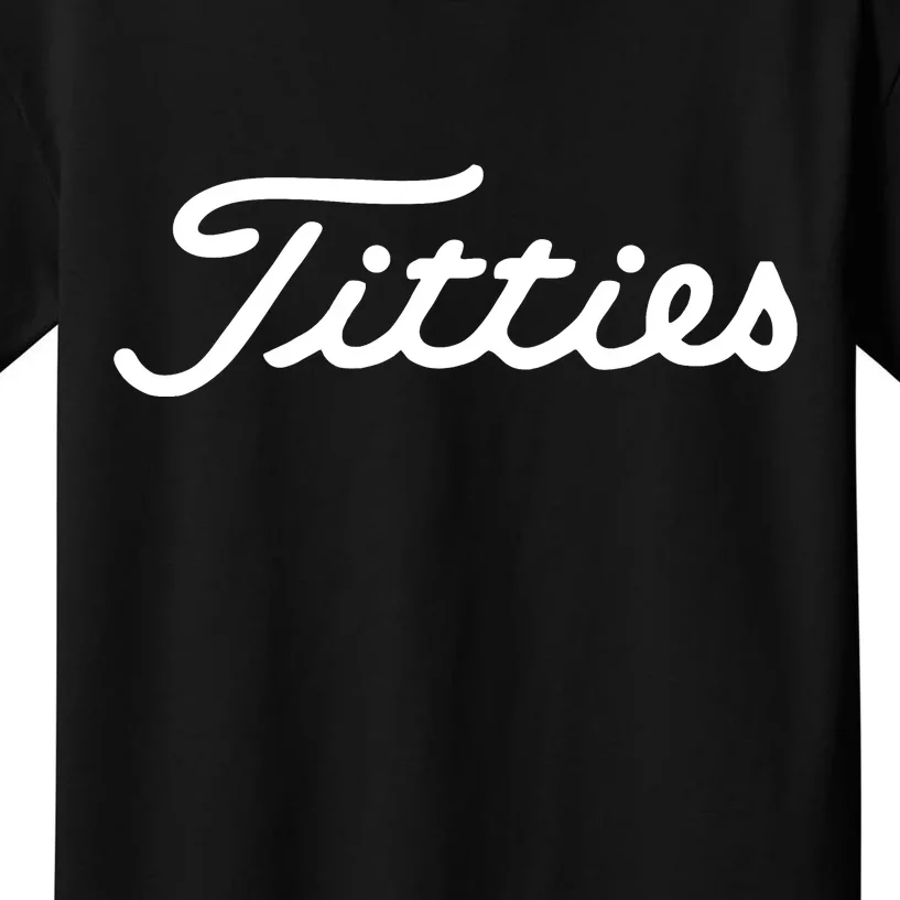 Titties Golf Bachelor Party Funny Golfing Gift Parody Kids T-Shirt