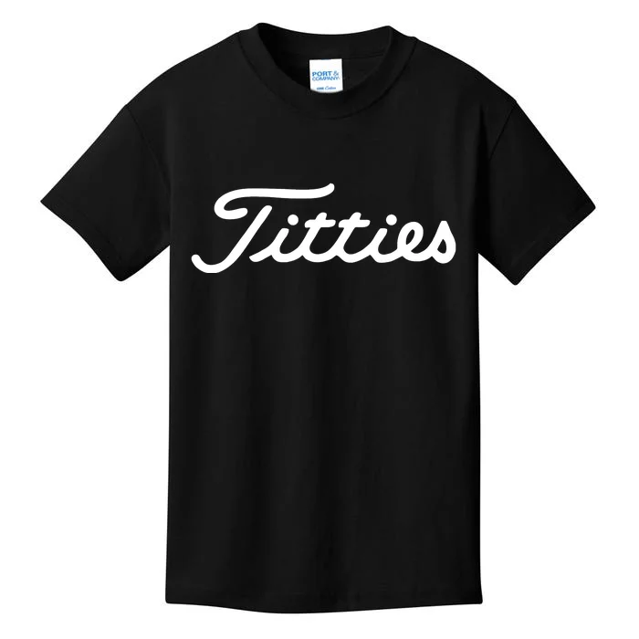 Titties Golf Bachelor Party Funny Golfing Gift Parody Kids T-Shirt