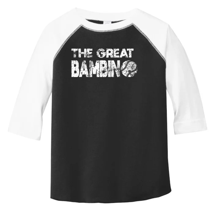 The Great Bambino Simple Baseball Legend Design Distressed Toddler Fine Jersey T-Shirt