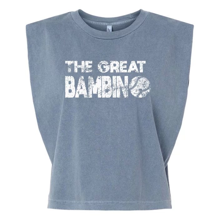 The Great Bambino Simple Baseball Legend Design Distressed Garment-Dyed Women's Muscle Tee