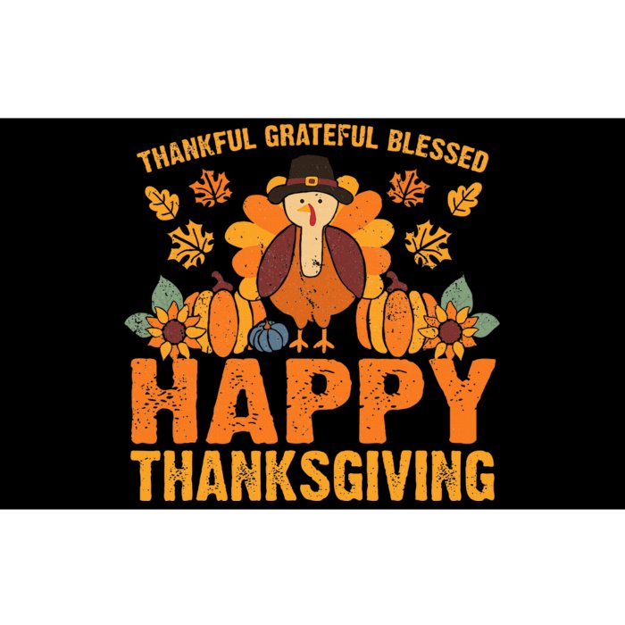 Thankful Grateful Blessed Thanksgiving Turkey Fall Autumn Bumper Sticker