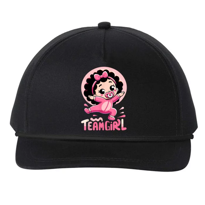 Team Girl Baby Gender Reveal Party Announcemen Snapback Five-Panel Rope Hat