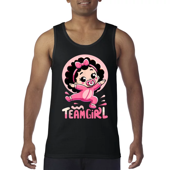 Team Girl Baby Gender Reveal Party Announcemen Tank Top