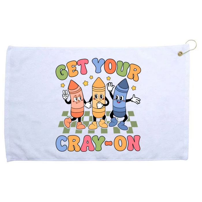 Teacher Groovy Back To School Kindergarten Teacher Elementary Grommeted Golf Towel