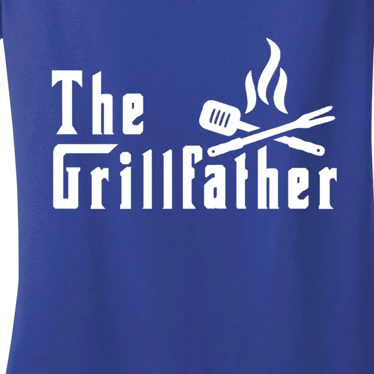 The Grillfather Barbeque And Grilling Gift For Dad And Grandpa Funny Gift Women's V-Neck T-Shirt