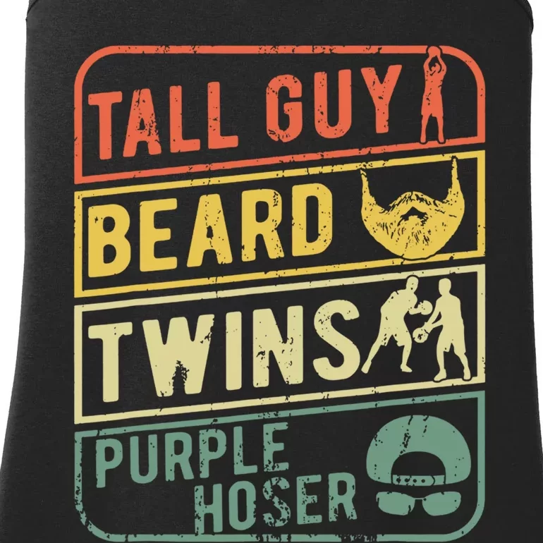 TALL GUY BEARD TWINS PURPLE HOSER Ladies Essential Tank