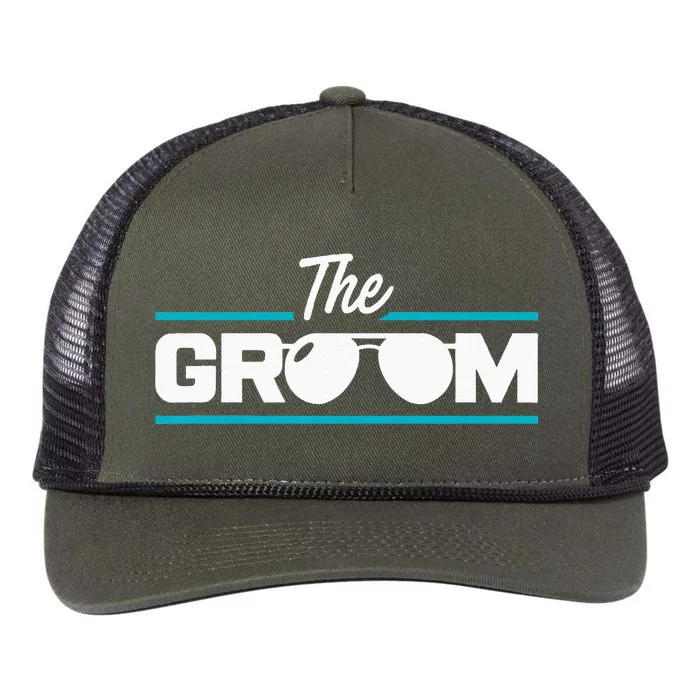 The Groom Bachelor Party Stag Groomsmen Getaway Wedding Retro Rope Trucker Hat Cap