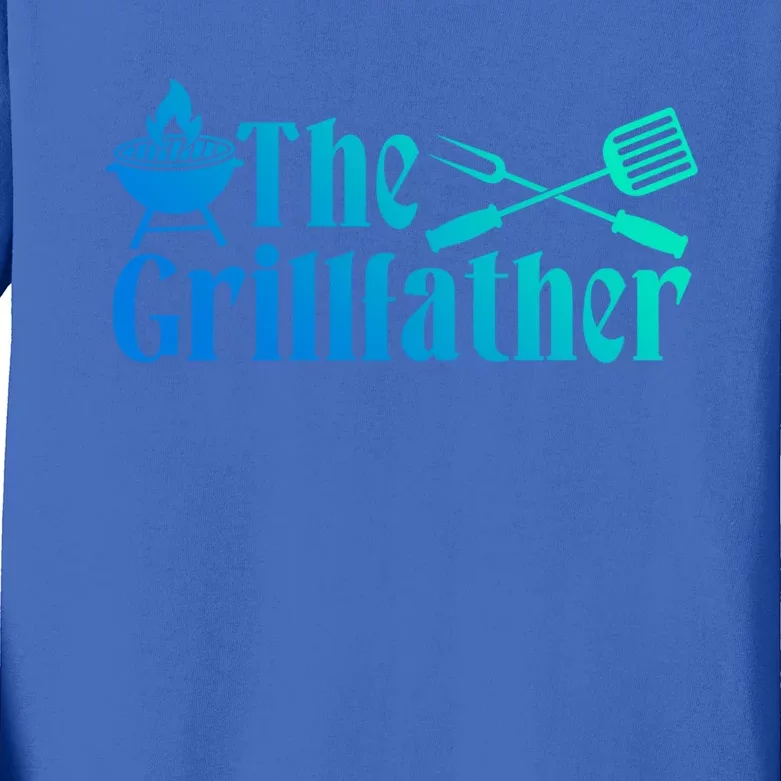 The Grillfather Bbq Fathers Day Present Funny Dad Bbq Gift Kids Long Sleeve Shirt