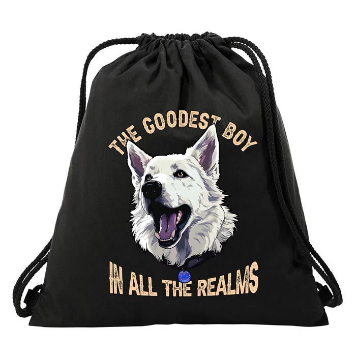 The Goodest Boy In All Realms Baldurs Gate 3 Dog Drawstring Bag