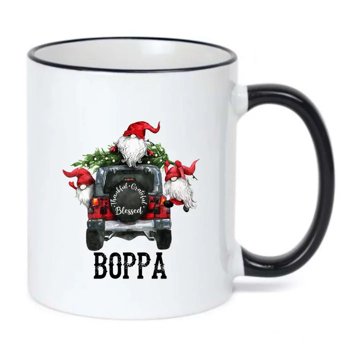 Thankful Grateful Blessed Boppa Grandpa Gift Black Color Changing Mug