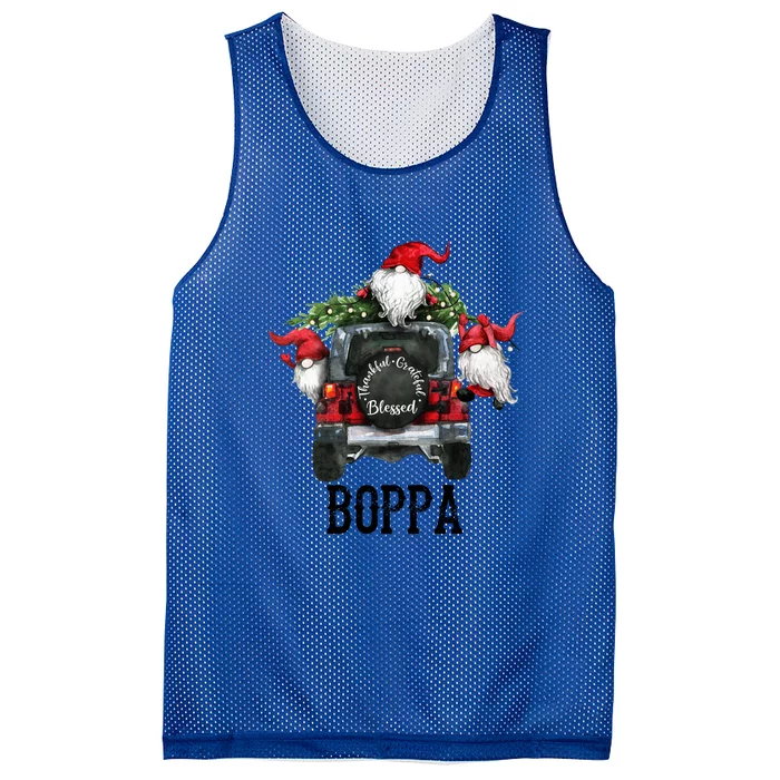 Thankful Grateful Blessed Boppa Grandpa Gift Mesh Reversible Basketball Jersey Tank