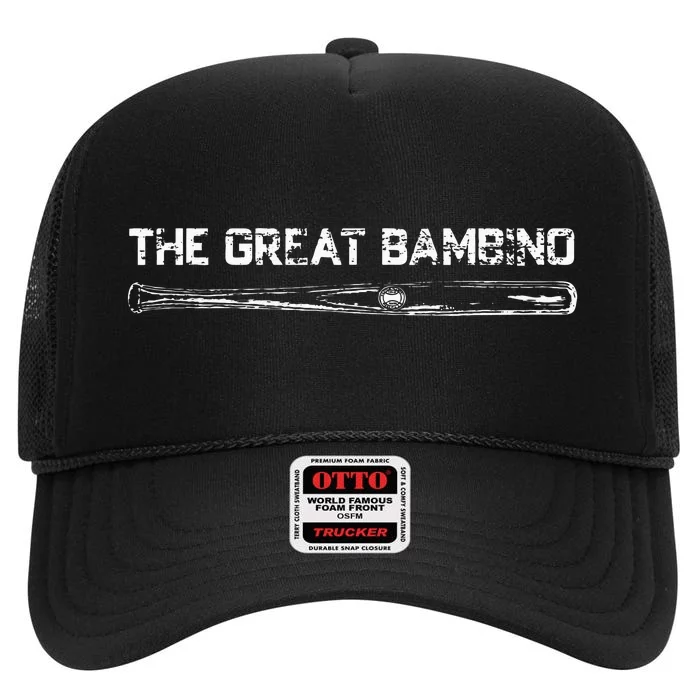 The Great Bambino Baseball Legend Sports Gift Light High Crown Mesh Trucker Hat