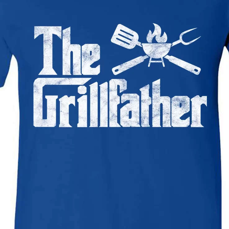 The Grillfather Bbq Grill Smoker Barbecue Chef Grill Master Cute Gift V-Neck T-Shirt