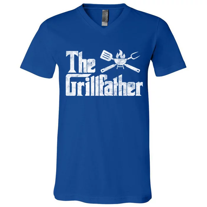 The Grillfather Bbq Grill Smoker Barbecue Chef Grill Master Cute Gift V-Neck T-Shirt