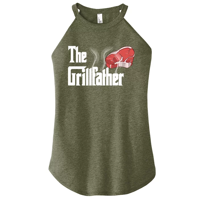 The Grillfather Bbq Grill Smoker Barbecue Grilling Gift Meaningful Gift Women’s Perfect Tri Rocker Tank