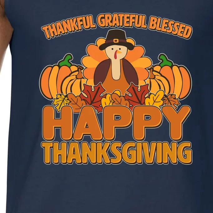 Thankful Grateful Blessed Happy Thanksgiving Turkey Comfort Colors® Tank Top