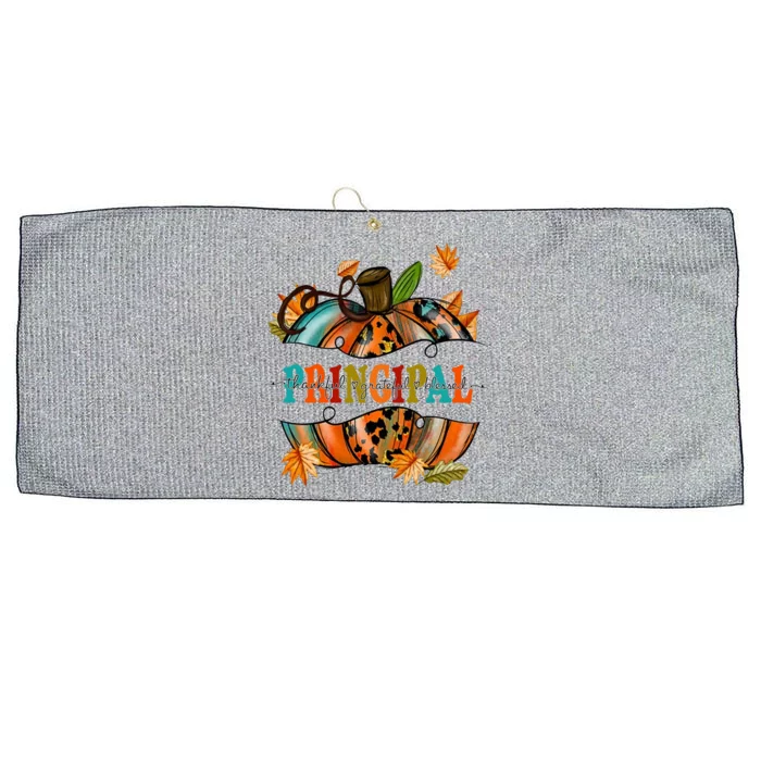 Thankful Grateful Blessed Principal Graphic Pumpkin Autumn Gift Large Microfiber Waffle Golf Towel