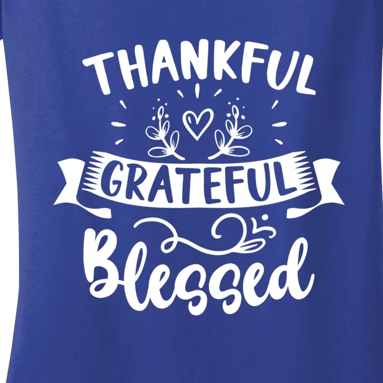 Thankful Grateful Blessed Gift Women's V-Neck T-Shirt