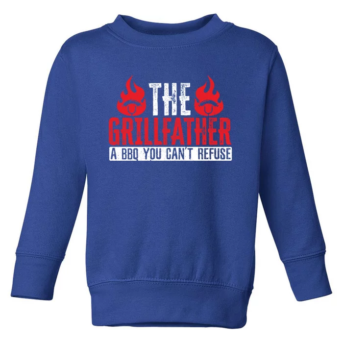 The Grillfather Bbq Grilling Grillmaster Barbecue Cute Gift Toddler Sweatshirt