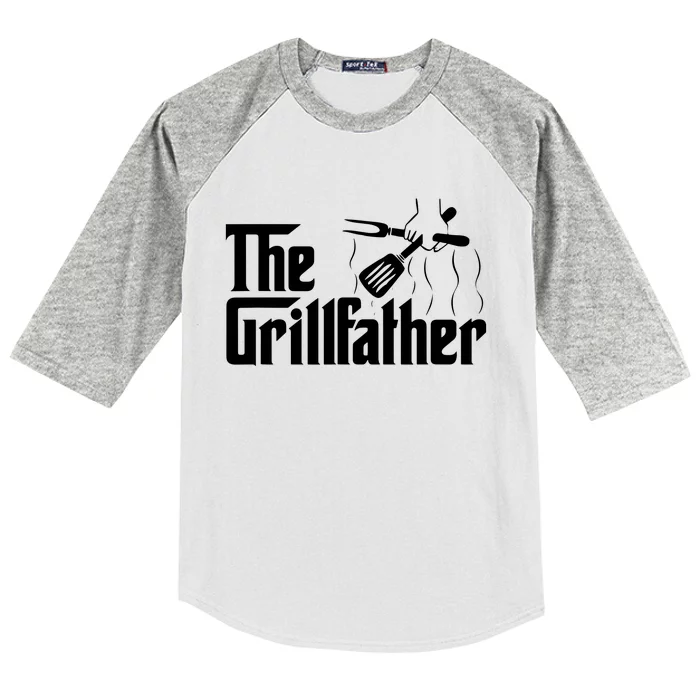 The Grillfather BBQ Grill Smoker Barbecue Chef Kids Colorblock Raglan Jersey