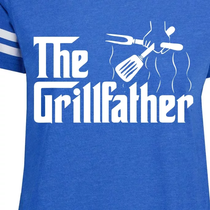 The Grillfather BBQ Grill Smoker Barbecue Chef Enza Ladies Jersey Football T-Shirt