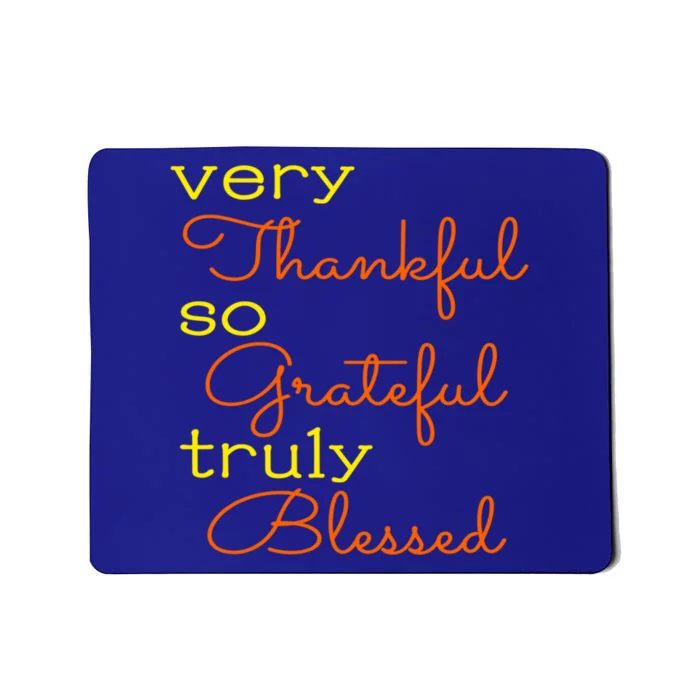 Thankful Grateful Blessed Fall Autumn Color Christian Cute Gift Mousepad