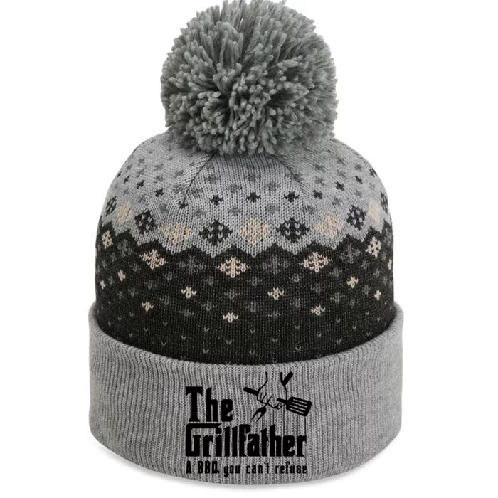 The Grillfather Cool Grill Barbecue Bbq Gift The Baniff Cuffed Pom Beanie