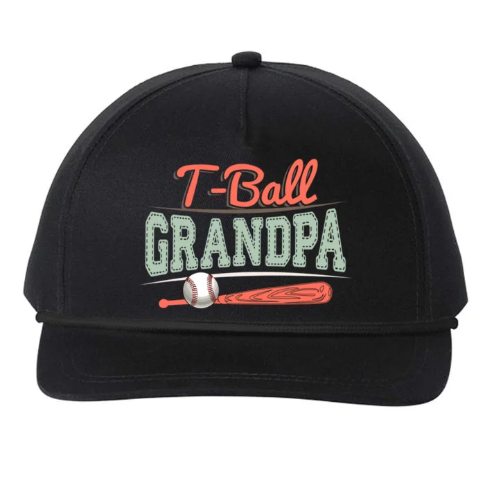 T-Ball Grandpa Cute Tee-Ball Grandchild Tball Game Day Match Snapback Five-Panel Rope Hat