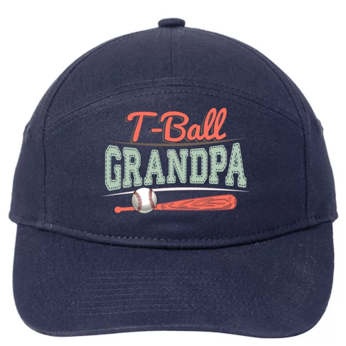 T-Ball Grandpa Cute Tee-Ball Grandchild Tball Game Day Match 7-Panel Snapback Hat