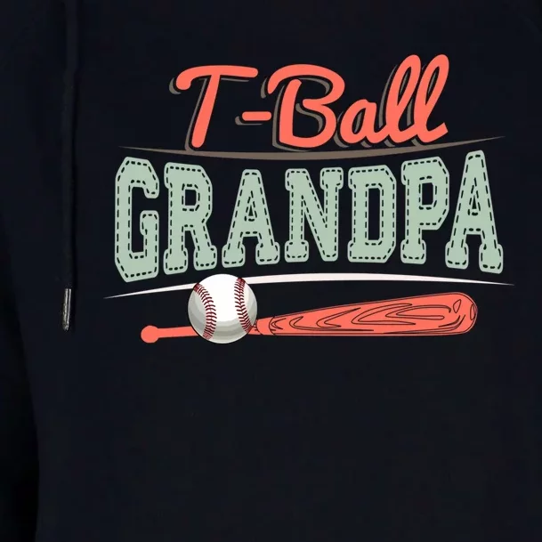 T-Ball Grandpa Cute Tee-Ball Grandchild Tball Game Day Match Womens Funnel Neck Pullover Hood