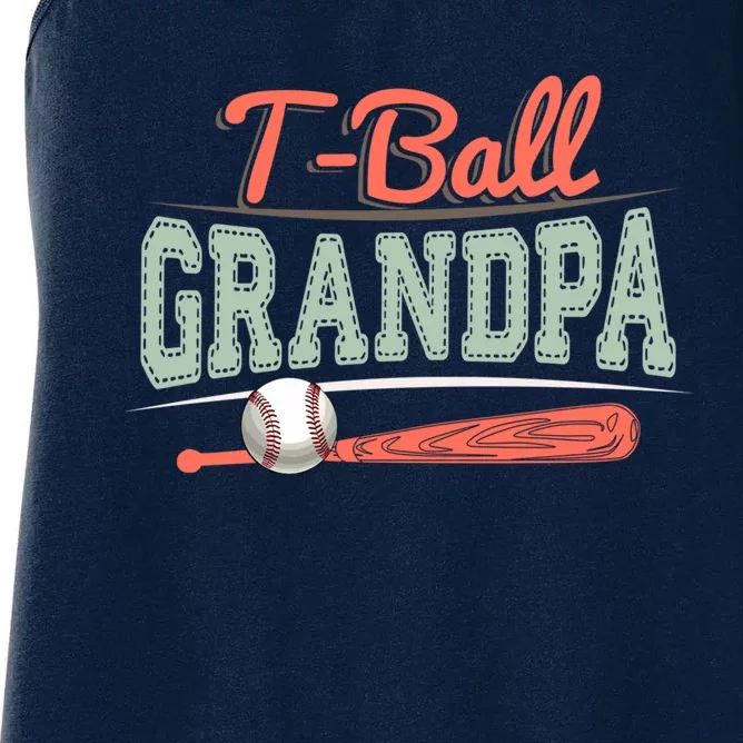 T-Ball Grandpa Cute Tee-Ball Grandchild Tball Game Day Match Women's Racerback Tank