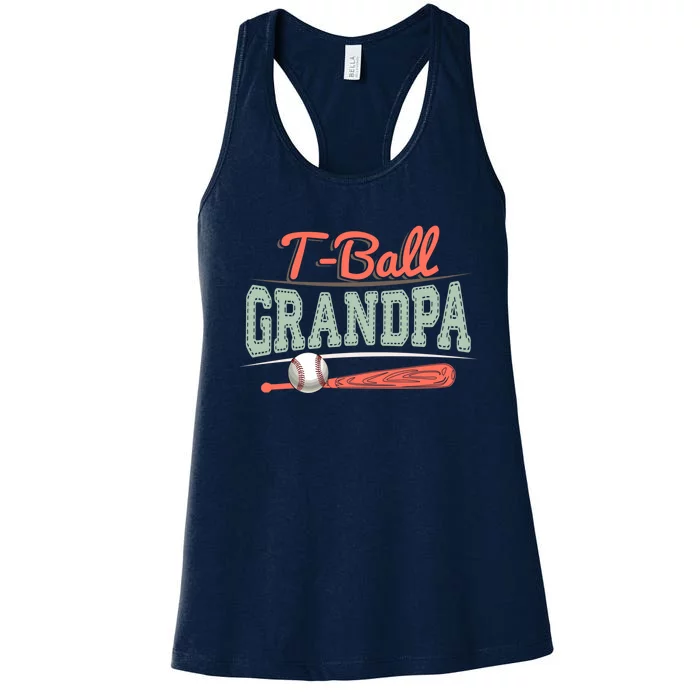 T-Ball Grandpa Cute Tee-Ball Grandchild Tball Game Day Match Women's Racerback Tank