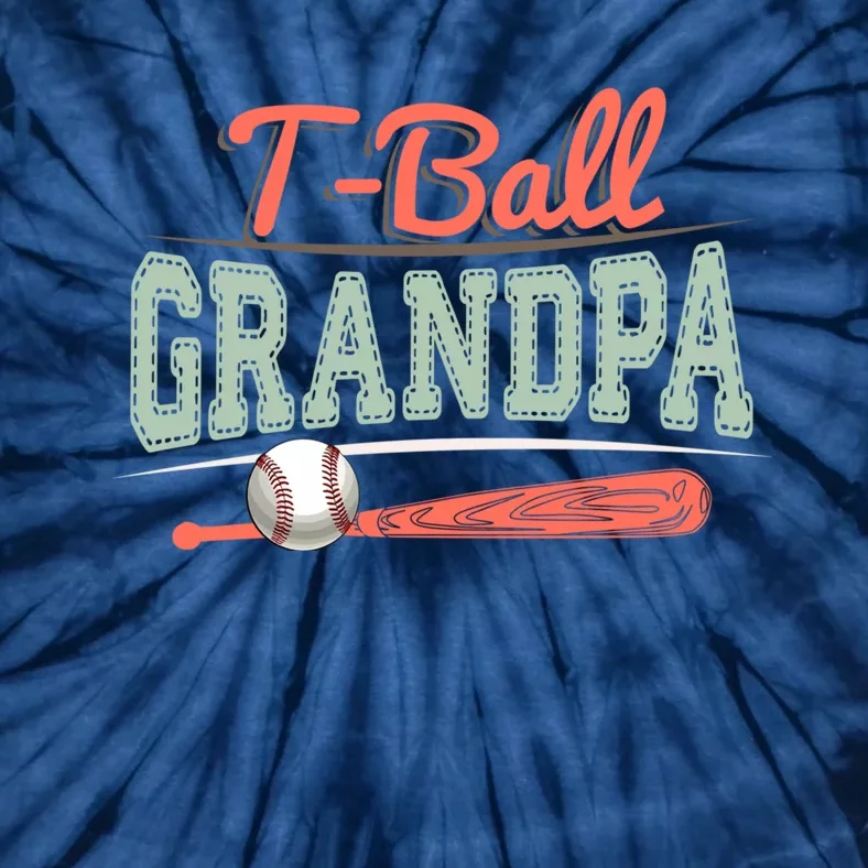 T-Ball Grandpa Cute Tee-Ball Grandchild Tball Game Day Match Tie-Dye T-Shirt